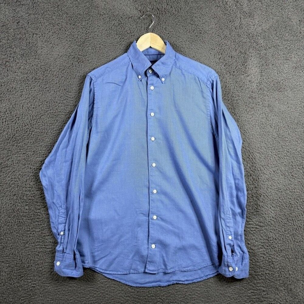 Eton Shirt Mens Medium Blue Slim Fit Button Down Long Sleeve Casual Romania